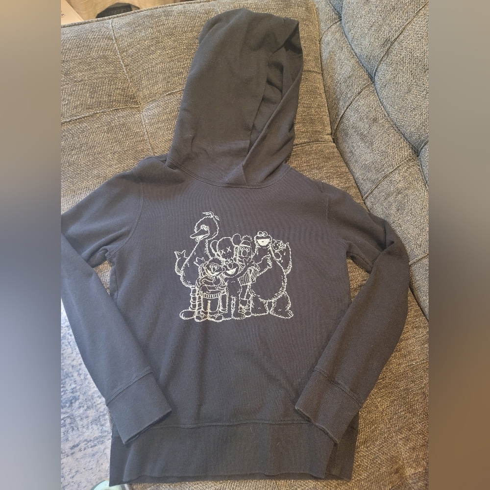 KAWS Sesame Street Hoodie Black Size Extra Small XS
